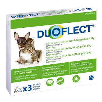 DUOFLECT Spot-on Cani 2-10kg Gatti>5 kg da 3 PIPETTE