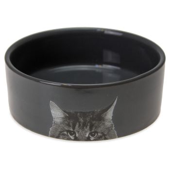CIOTOLA IN CERAMICA PER GATTI 1 ANTRACITE 250ML 11,5x11,5x4CM