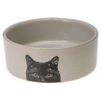 CIOTOLA IN CERAMICA PER GATTI 1 CREMA 250ML 11,5x11,5x4CM