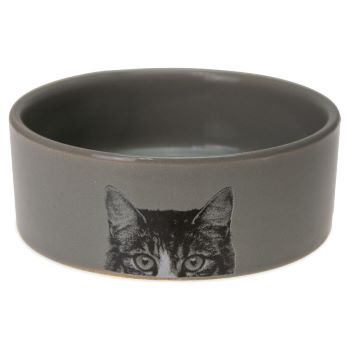 CIOTOLA IN CERAMICA PER GATTI 1 GRIGIO 250ML 11,5x11,5x4CM