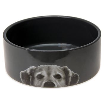 CIOTOLA IN CERAMICA PER CANI ANTRACITE1500ML 18x18x7,5ML
