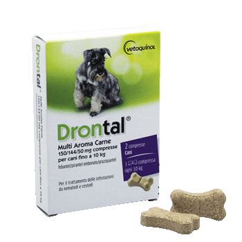 DRONTAL Cane MULTI AROMA CARNE 2 COMPRESSE fino a 10kg